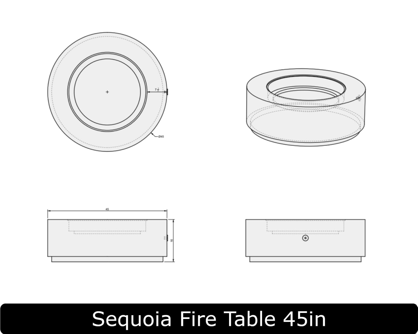 The Freedom Collection - SEQUOIA Concrete Fire Table