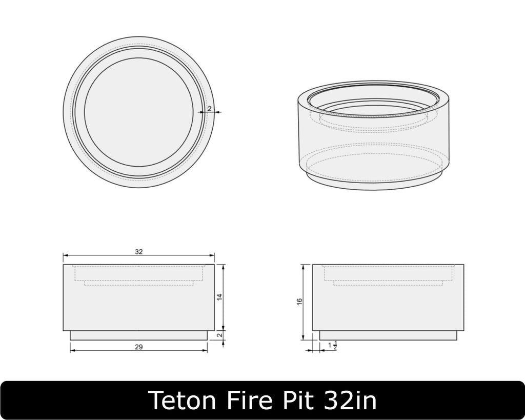 TETON — Round Fire Bowl (32", 38", & 45")