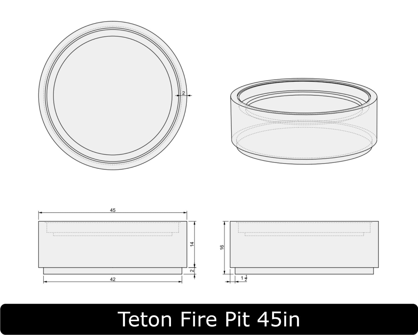 The Freedom Collection - TETON Concrete Fire Pit