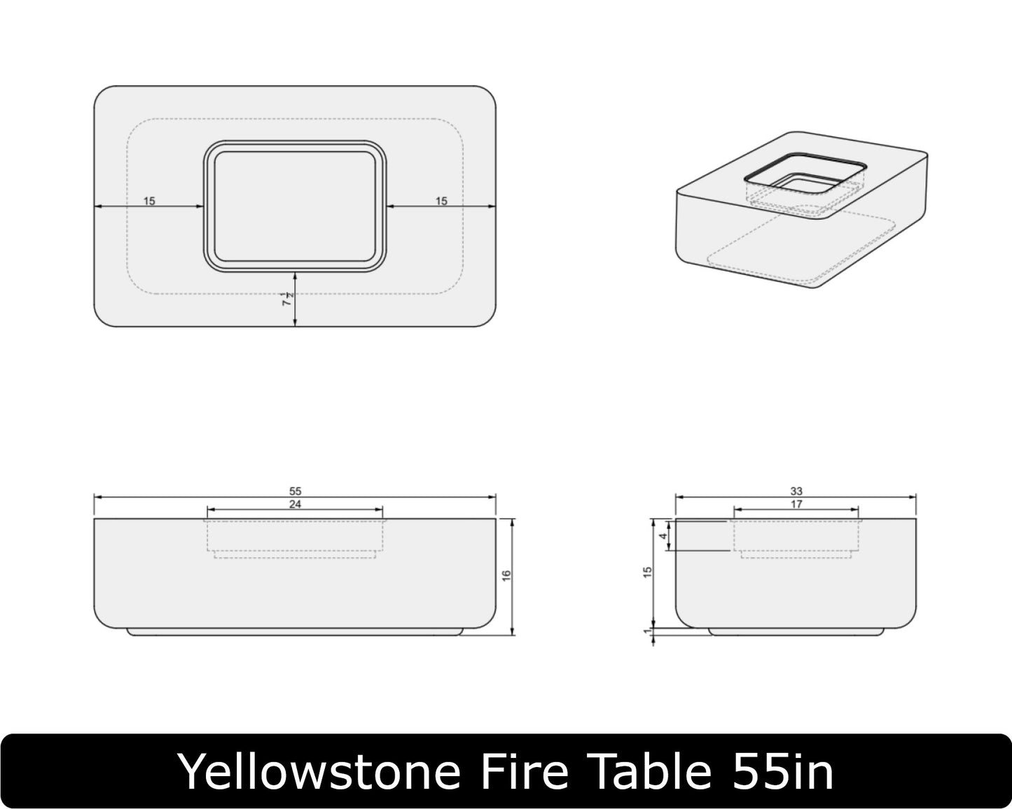 The Freedom Collection - YELLOWSTONE Concrete Fire Table