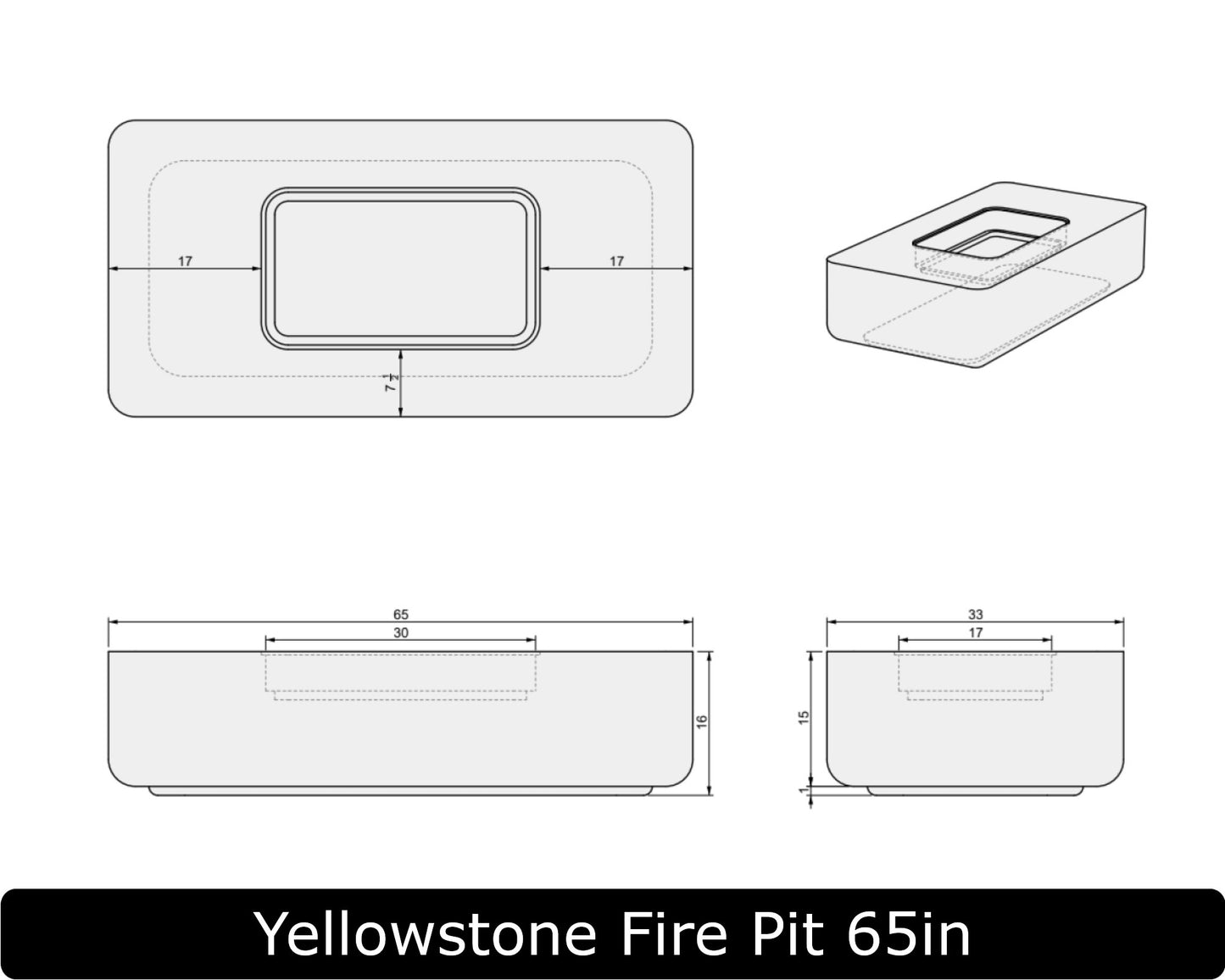 The Freedom Collection - YELLOWSTONE Concrete Fire Table