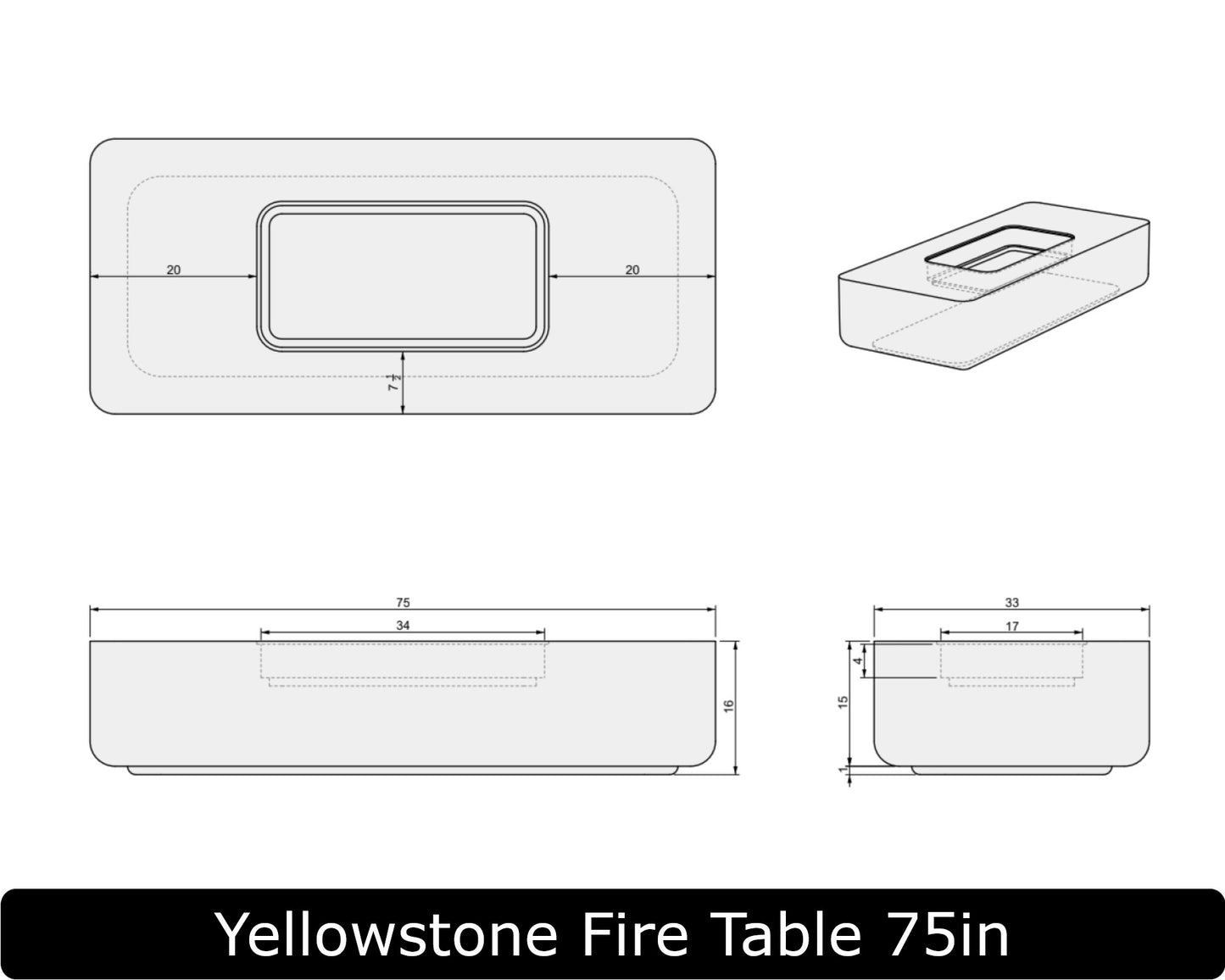 The Freedom Collection - YELLOWSTONE Concrete Fire Table