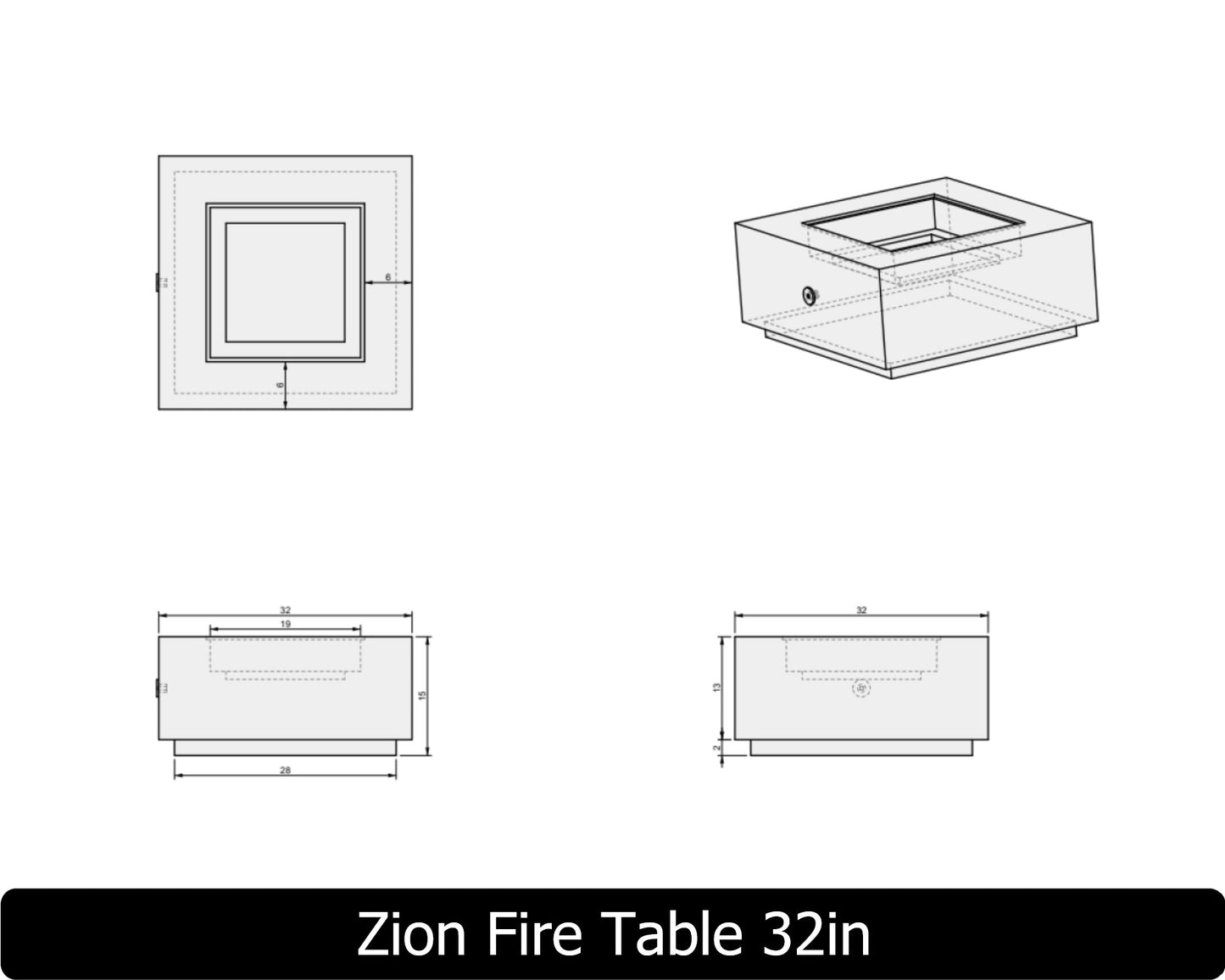 The Freedom Collection - ZION Concrete Fire Table