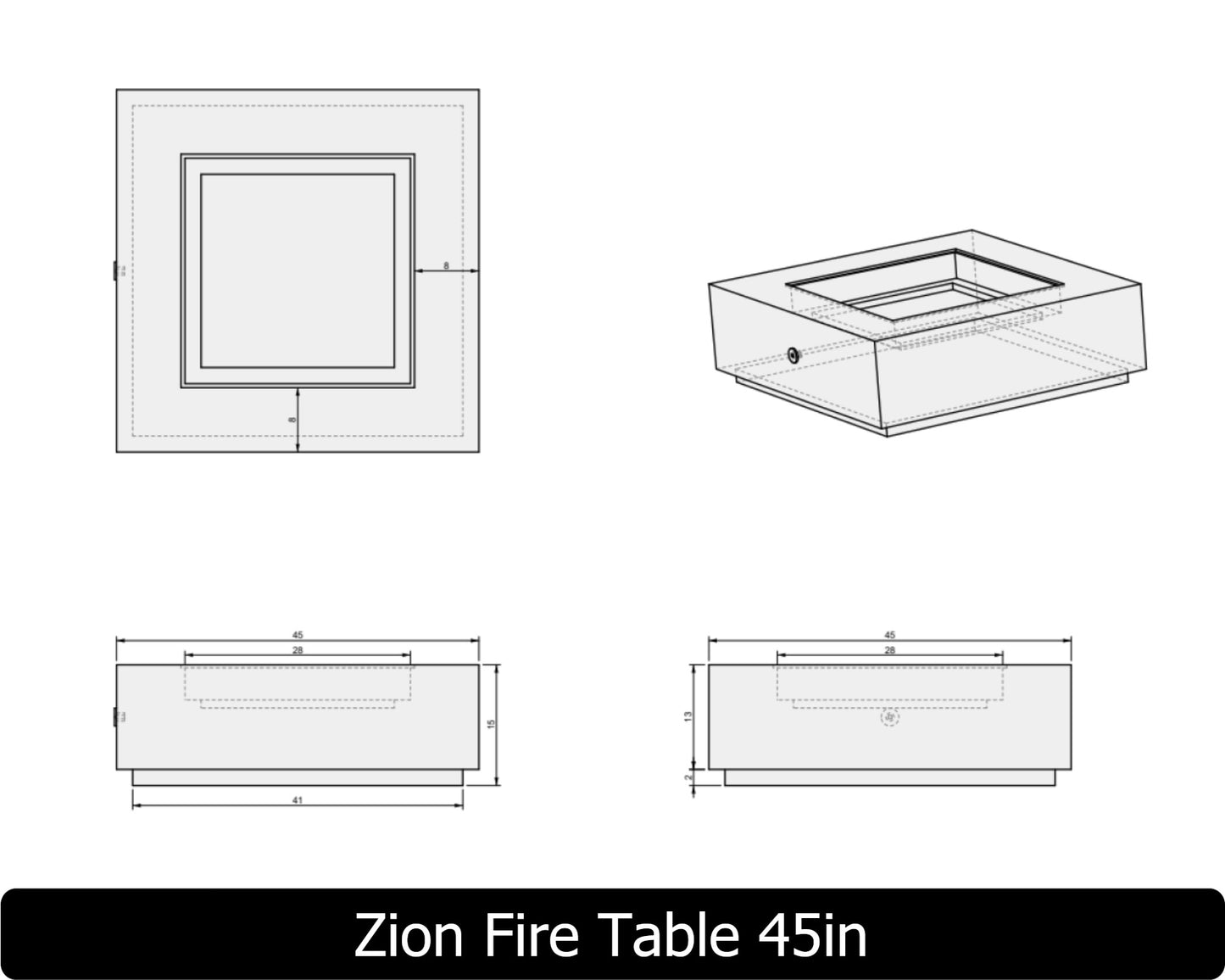 The Freedom Collection - ZION Concrete Fire Table