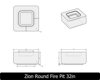 The Freedom Collection - ZION ROUND Concrete Fire Table