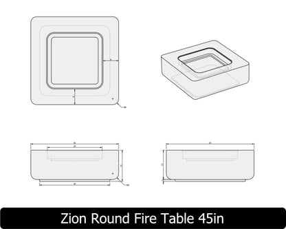 The Freedom Collection - ZION ROUND Concrete Fire Table