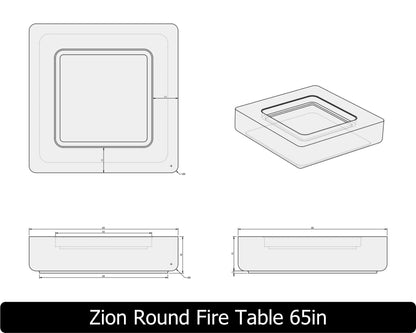 The Freedom Collection - ZION ROUND Concrete Fire Table