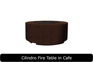 Clindro Fire Table in Cafe Concrete Finish