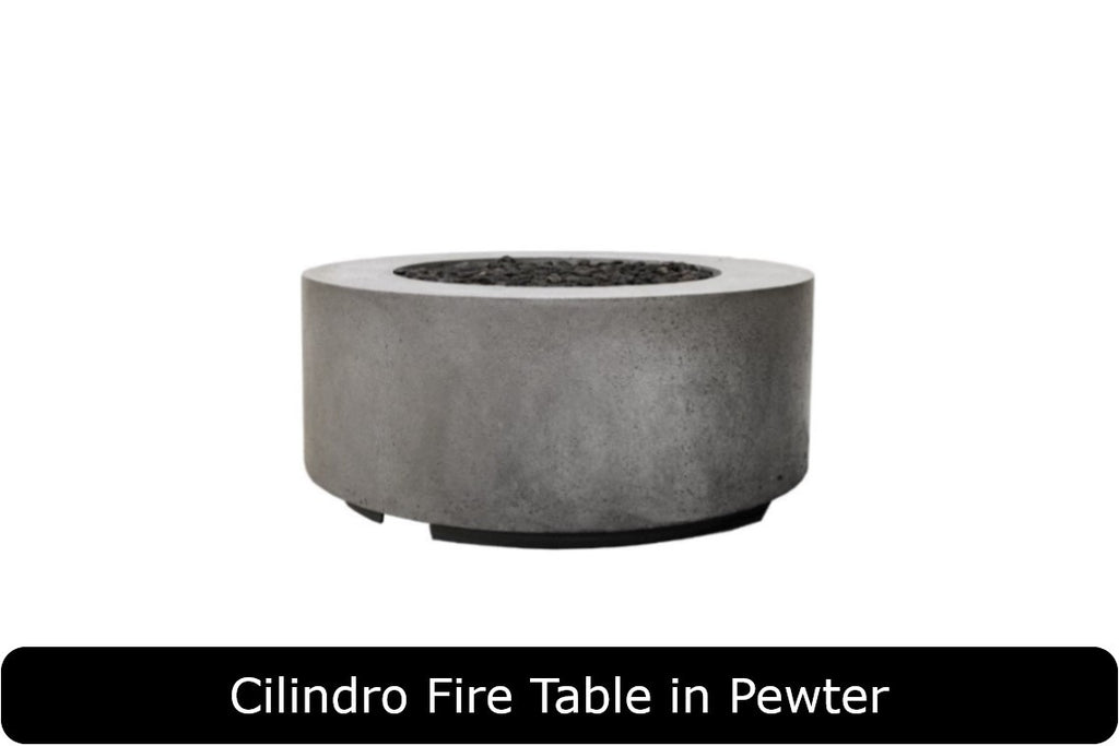 Clindro Fire Table in Pewter Concrete Finish