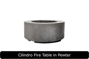 Clindro Fire Table in Pewter Concrete Finish