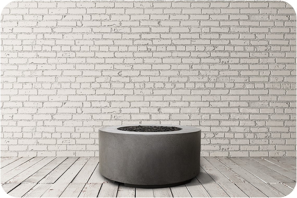 Studio Image of the Clindro Concrete Fire Table