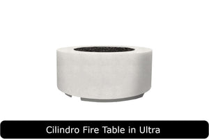 Clindro Fire Table in Ultra Concrete Finish