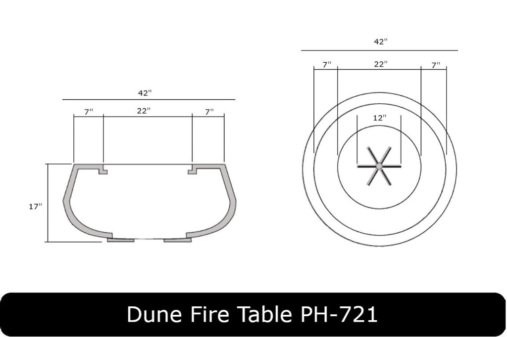 Dune — Round Concrete Fire Table (42")