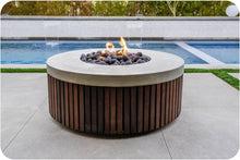 Load image into Gallery viewer, Lifestyle Image of the Hampton Concrete Fire Table
