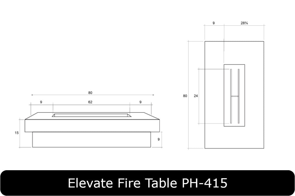 Elevate Fire Table Dimensions