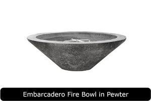 Embarcadero Fire Bowl in Pewter Concrete Finish