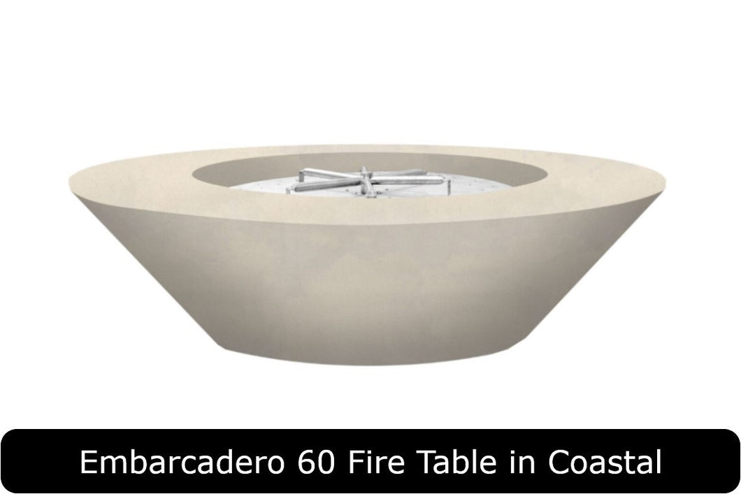 Embarcadero 60 Fire Bowl in Coastal Concrete Finish