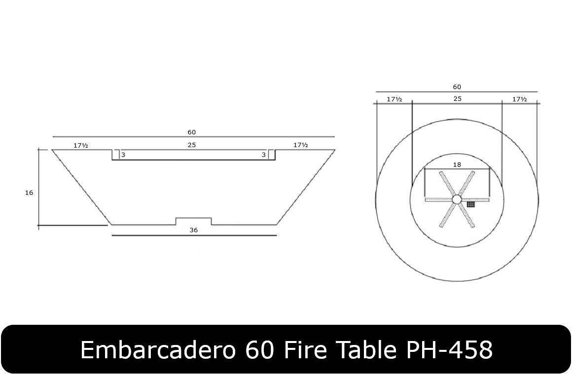 Embarcadero 60 Fire Bowl Dimensions