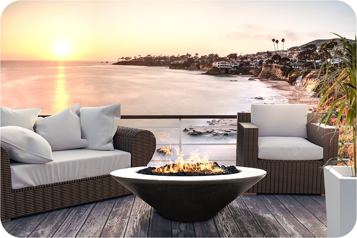 Lifestyle Image of the Embarcadero 60 Concrete Fire Bowl