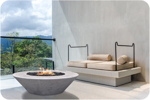 Lifestyle Image of the Embarcadero 60 Concrete Fire Bowl