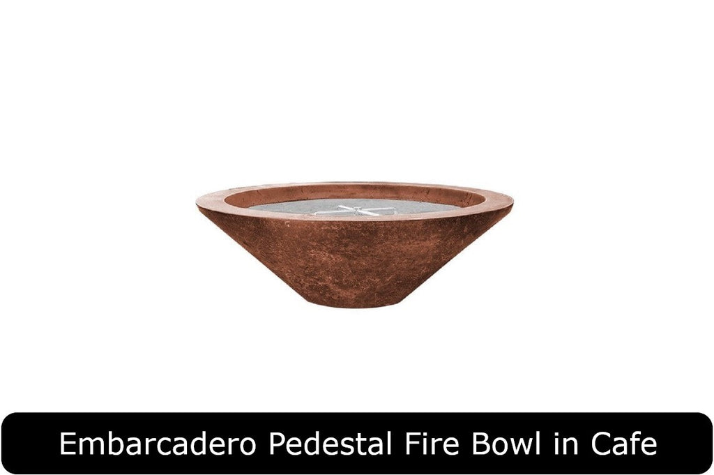 Embarcadero Pedestal Fire Bowl in Cafe Concrete Finish