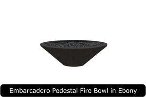 Embarcadero Pedestal Fire Bowl in Ebony Concrete Finish