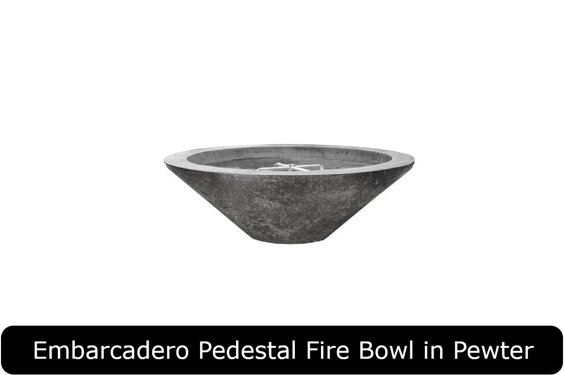 Embarcadero Pedestal Fire Bowl in Pewter Concrete Finish