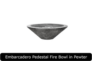 Embarcadero Pedestal Fire Bowl in Pewter Concrete Finish