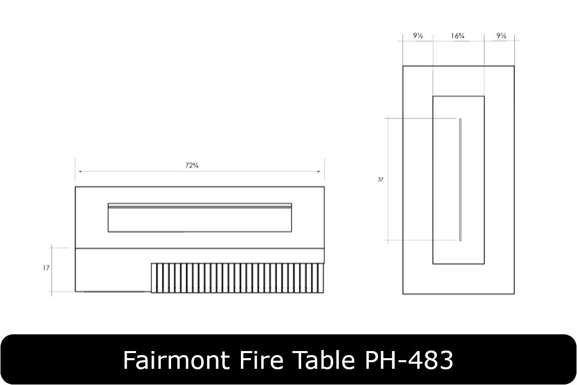 Fairmont Fire Table Dimensions