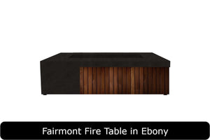 Fairmont Fire Table in Ebony Concrete Finish