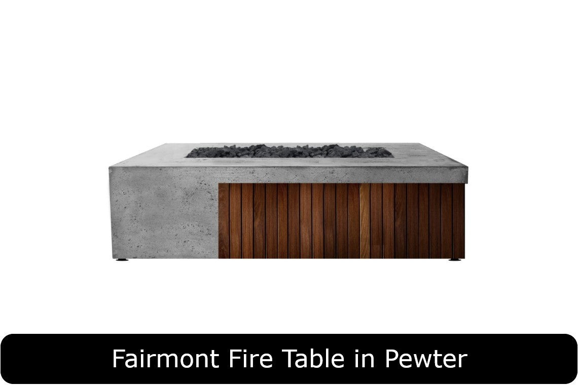 Fairmont Fire Table in Pewter Concrete Finish