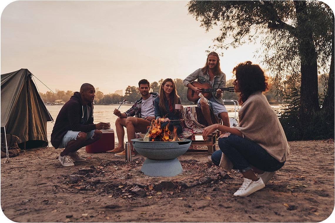 Lifestyle Image of the Falo Concrete Fire Bowl