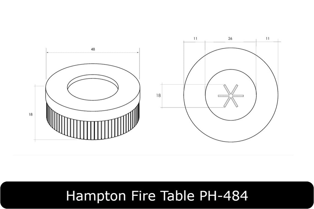 Hampton Fire Table Dimensions