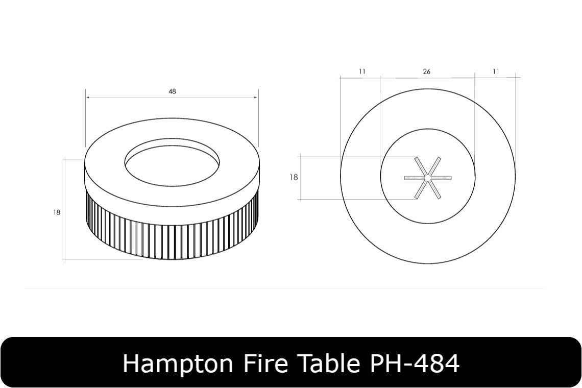 Hampton Fire Table Dimensions