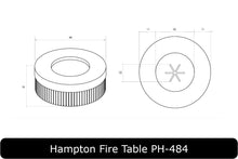 Load image into Gallery viewer, Hampton Fire Table Dimensions
