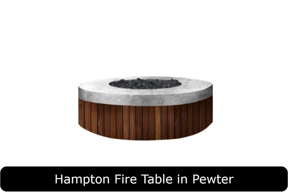 Hampton Fire Table in Pewter Concrete Finish