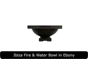 Ibiza Fire & Water Bowl in Ebony Concrete Finish