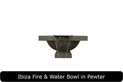 Ibiza Fire & Water Bowl in Pewter Concrete Finish