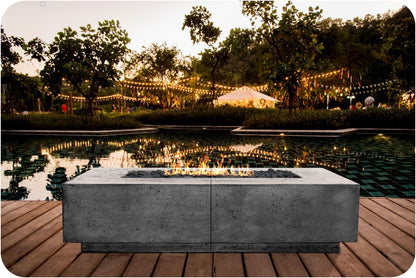 Lifestyle Image of the Largo 72 Concrete Fire Table