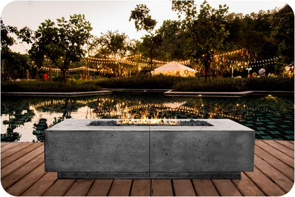 Lifestyle Image of the Largo 96 Concrete Fire Table