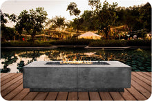 Load image into Gallery viewer, Lifestyle Image of the Largo 96 Concrete Fire Table

