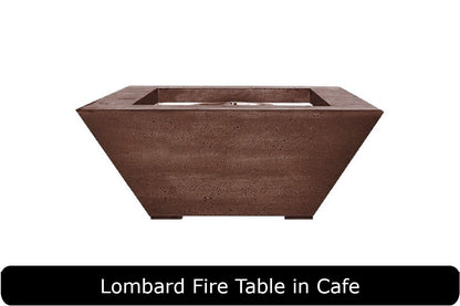 Lombard Fire Table in Cafe Concrete Finish