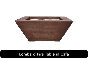 Lombard Fire Table in Cafe Concrete Finish