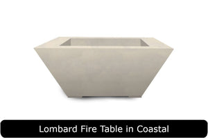 Lombard Fire Table in Coastal Concrete Finish