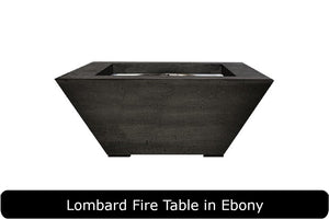 Lombard Fire Table in Ebony Concrete Finish
