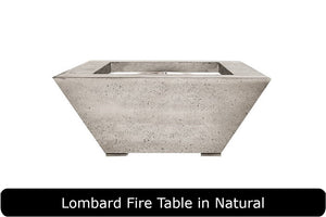 Lombard Fire Table in Natural Concrete Finish