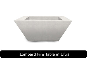Lombard Fire Table in Ultra Concrete Finish