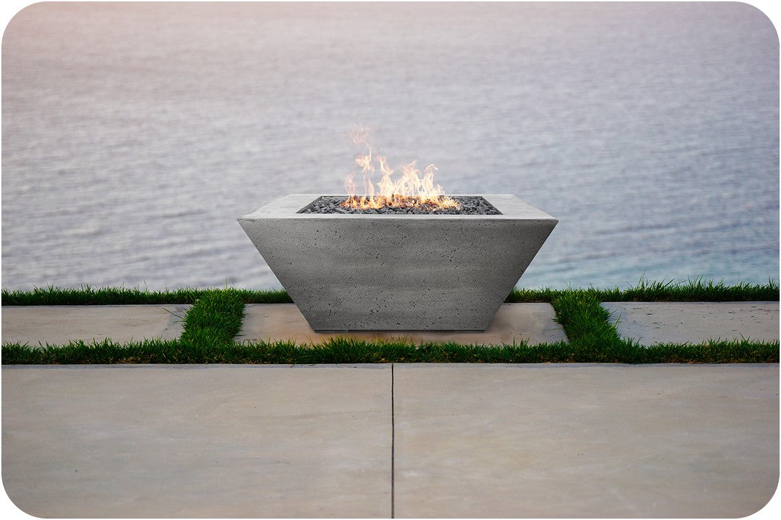 Lifestyle Image of the Lombard Concrete Fire Table