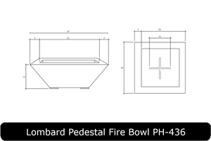 Lombard Pedestal Fire Table Dimensions