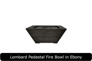 Lombard Pedestal Fire Table in Ebony Concrete Finish